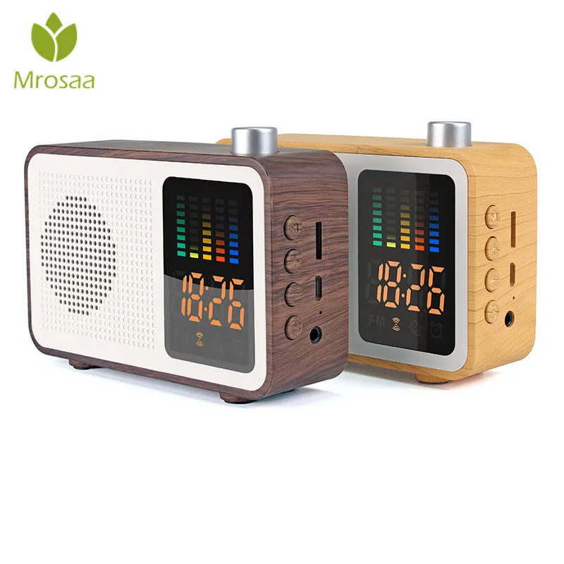 

High quality Creatives 3 in 1 Rechargeable Alarm Clock bluetooth Speaker FM Radio Support AUX TF Card Table Alarm Digital Clocks