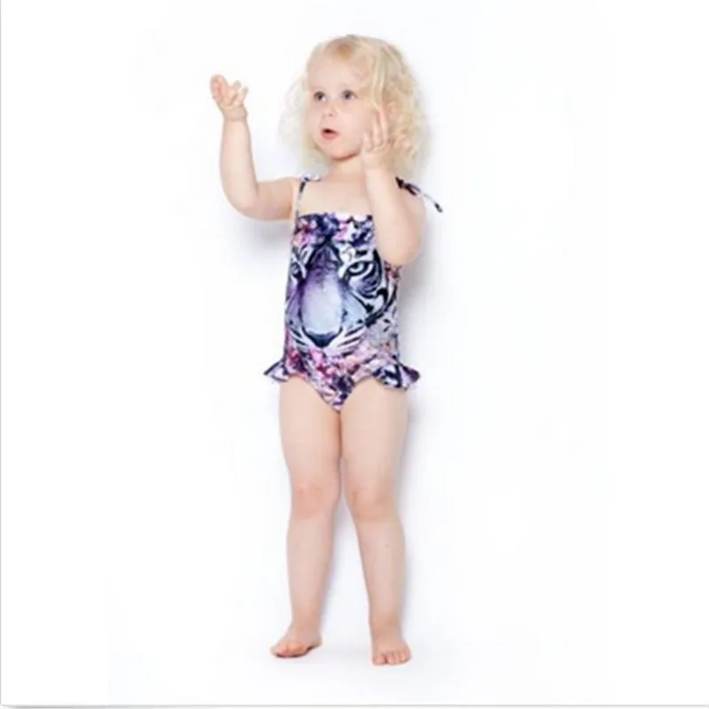 

Children Girl Swimsuit 2019 Kids Girls Tiger Print Tankini One-pieces Suit Bathing Suit Swimwear Kids Beachwear 3-10Y