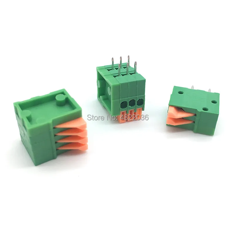 conector de blocos terminais mola passo angulo reto verde 02