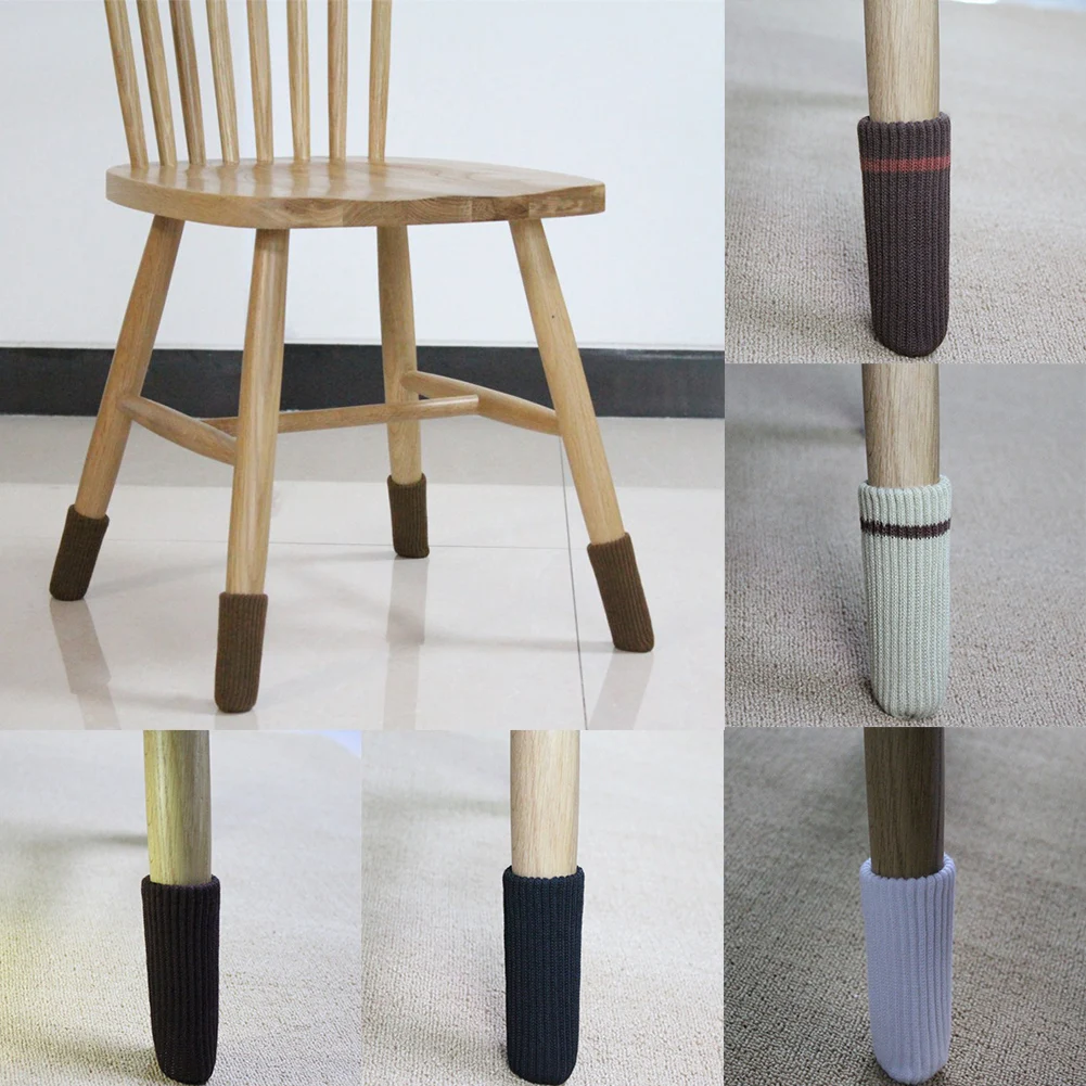 

4Pcs Cover Knitting Anti-slip Protector Table Chair Leg Socks Furniture Feet Sleeve Thicken Floor Protection