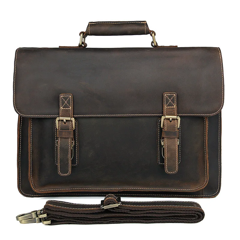 

Retro Briefcase Men Laptop Bag Leather Genuine Leather Briefcases Men Handbag Messenger Bag Men Leather Bolsa Masculina Sac