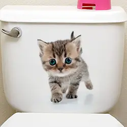 Cat яркие 3D Настенная Наклейка для выключателя Ванная комната туалет Kicthen декоративные наклейки забавные Животные декора Плакат ПВХ росписи