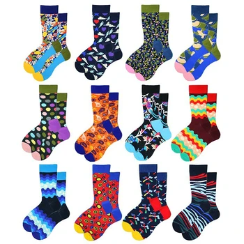

PEONFLY Fashion Socks Men Trend Colorful Personality Hip-hop Socks Deodorization Happy Harajuku Cotton Calcetines Hombre
