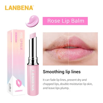 LANBENA Chameleon Lip Balm Hyaluronic Acid Rose Moisturizing Natural Nourishing Smoothing Lip Lines Long lasting