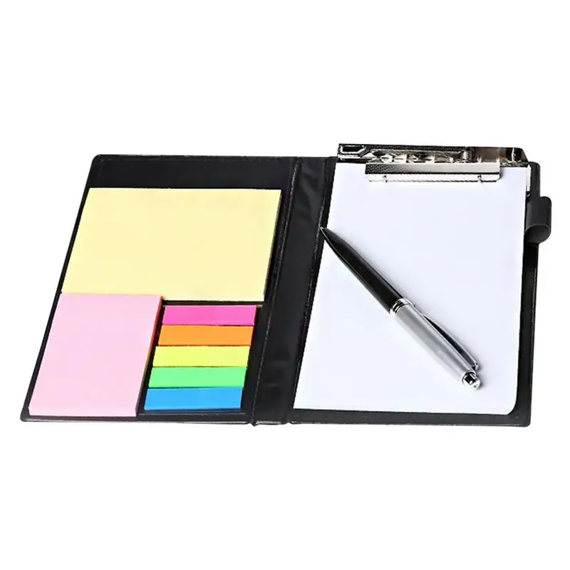 

Sticky Notes Notebooks Colored Page Markers Set Rectangular NotesTabs Flags Pen Leather Look Design