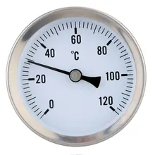 Промо-акция! 63 мм 1/" BSPT Би-металлический термометр клип-на температурный манометр циферблат с пружиной 0-120 °C серебристый