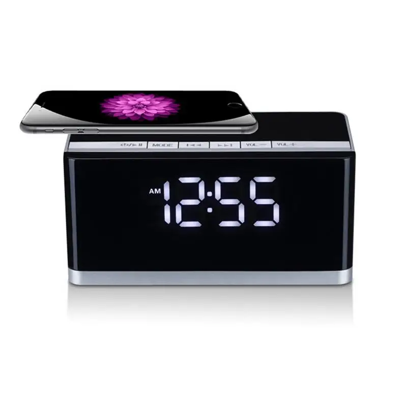 

Portable Wireless Bluetooth Multi-function Speaker Home Living Room Clock Subwoofer With LED Large Screen Audio Support FM Radio