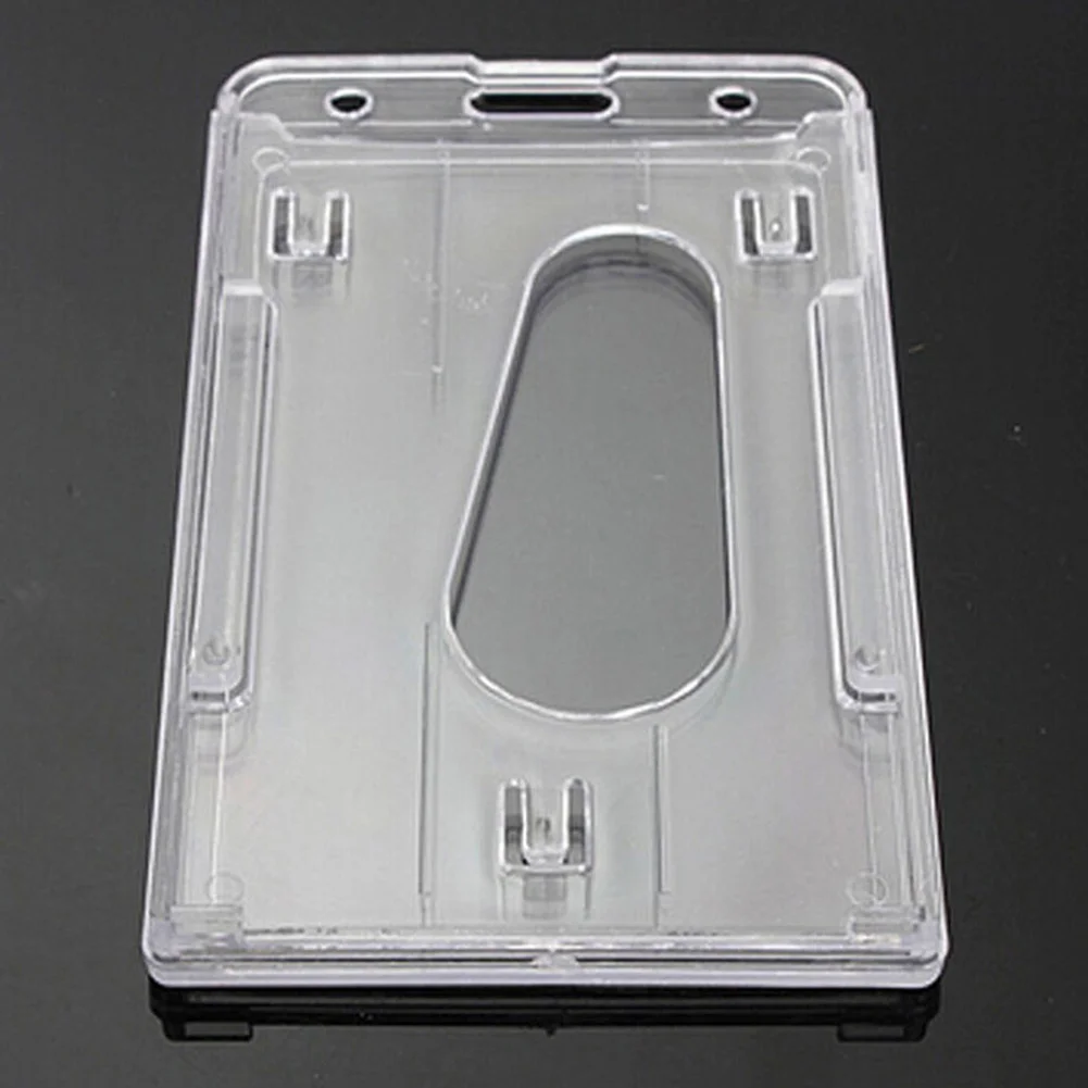 

Practical Badge Multi-use Portable Hard Plastic Transparent Work Card Holder Durable Double Side ID Card Case