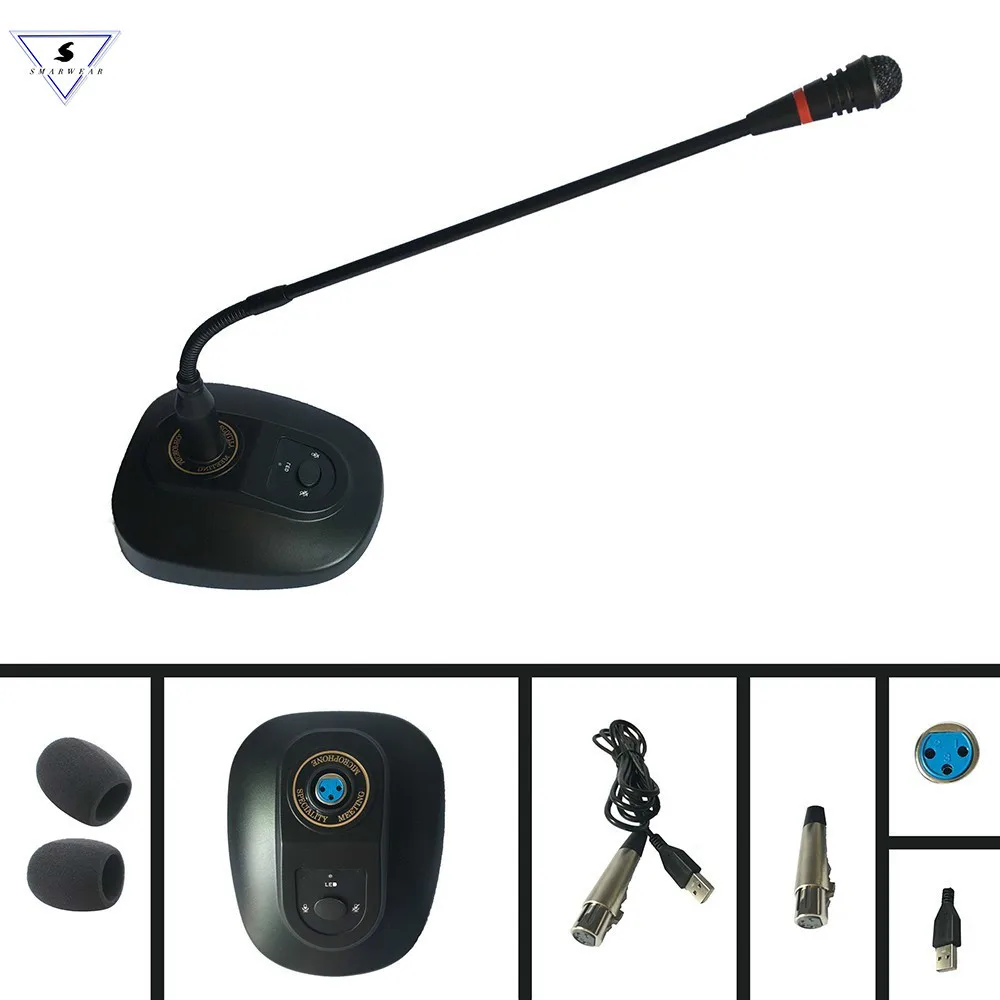 

Professional Meeting Gooseneck usb Conference Hypercardioid Microphone with Anti-slip base Adjustable Heavy Duty Metal Design
