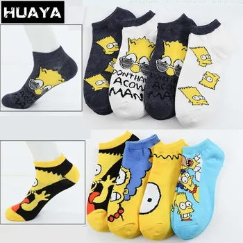 

Women The Simpsons Ankle Cute Socks Candy Cute Cotton Simpson Thin Fashion Funny Cartoon Female Novelty Kawaii Fun Short Socks