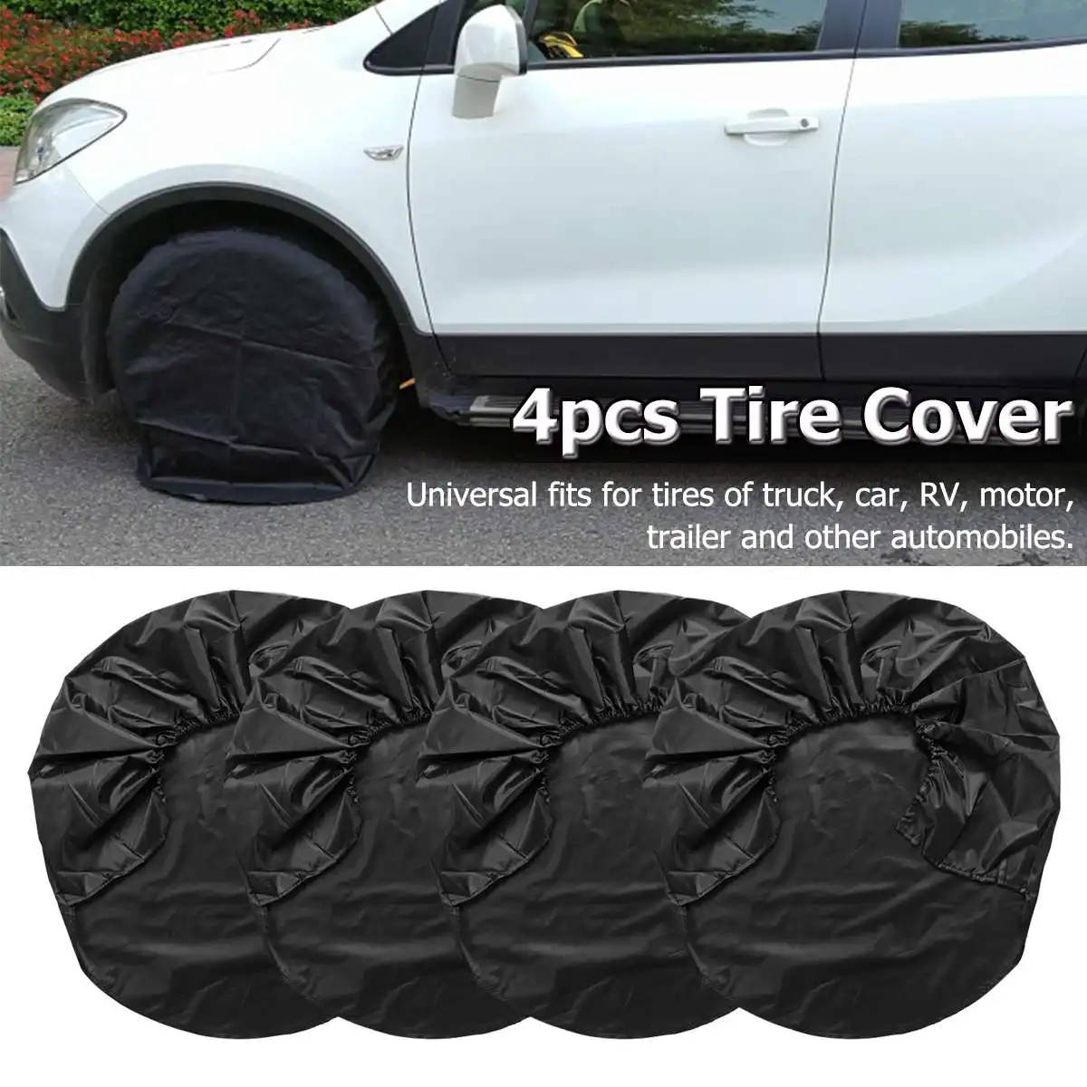 

4pcs Car Wheel Tire Tyre Covers Oxford Fabric For RV Truck Car Trailer 32''