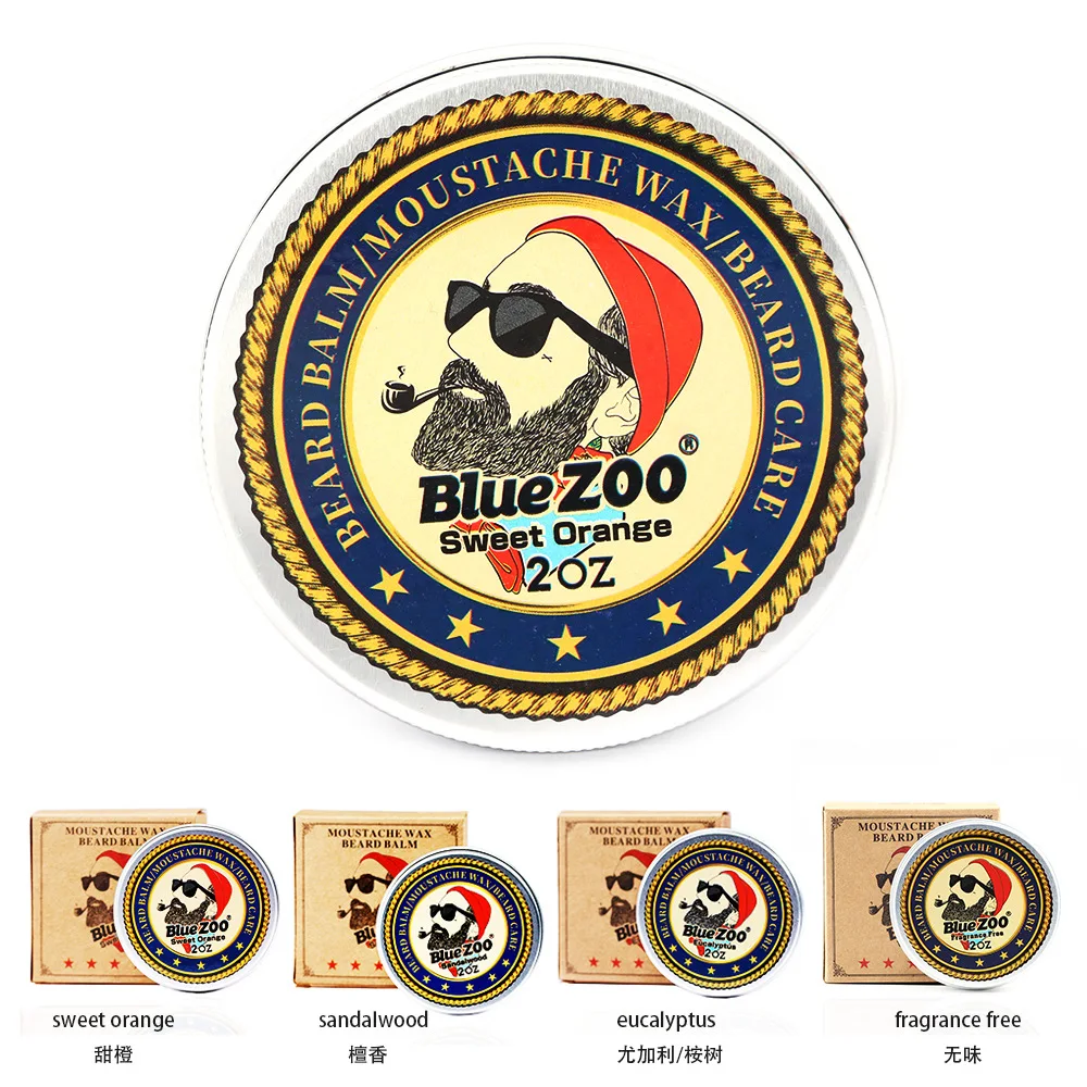 

New Beard Wax 60g Natural Beard Wax 4 Tastes Balm Hair Loss Products Leave-In Conditioner Groomed Beard Growth Health Care Tools