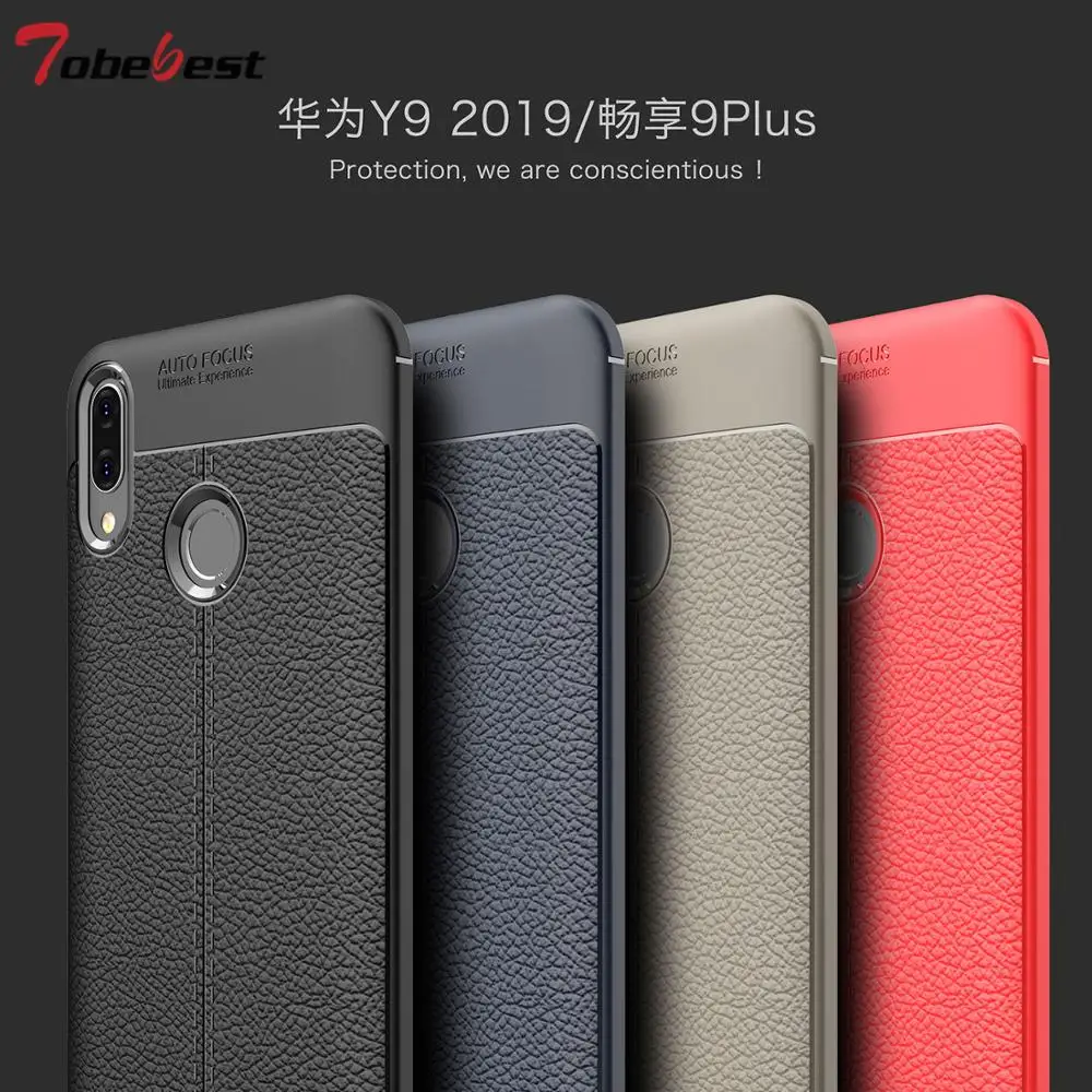 

Case For Huawei Y9 2019 Cover Litchi Pattern Soft TPU Silicone Bumper Phone Case For Huawei Enjoy 9 8 Plus Y9 2018 Back Cover