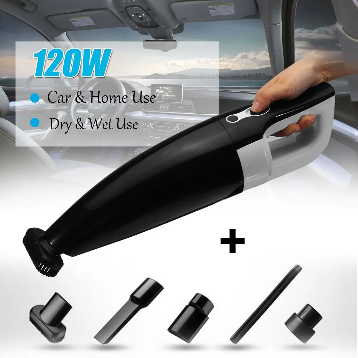 

120W 4000Pa Portable Cordless Vacuum Cleaner Handheld Lithium Electricity Wireless Vaccum Cleaner for Car Home Dry/Wet Cleaning