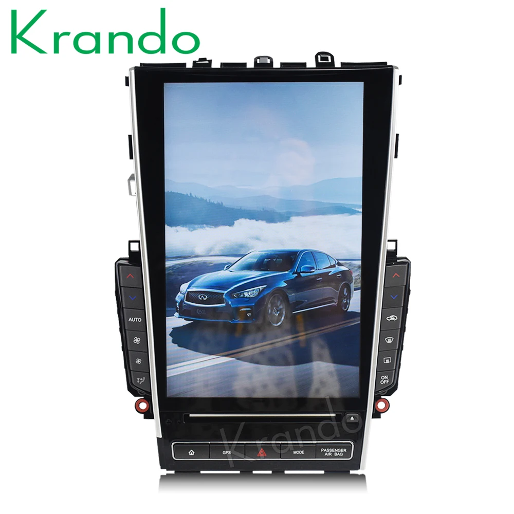 Best Krando Android 7.1 12.1" Tesla Vertical screen car navigation system GPS for Infiniti Q50 Q50L multimedia player audio radio BT 1
