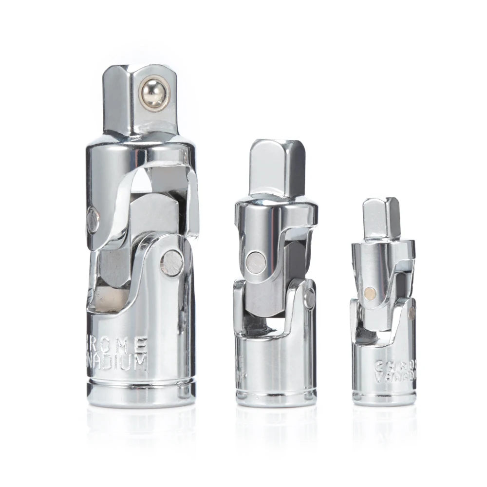 3PCS Wrench Universal Joint For 1/2 3/8 1/4 Durable Chromium Vanadium