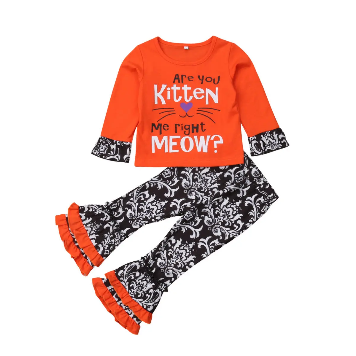 

Toddler Kids Baby Girl Autumn Outfit Clothes Letter T-shirt Tops+Long Pants 2PCS Set