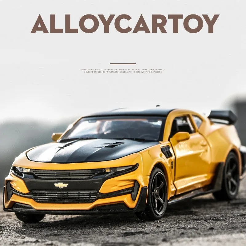 Chevrolet Camaro 1:32 литая под давлением модель автомобиля звуковой светильник оттягивающийся для детей подарки на день рождения Коллекция Hot Weels