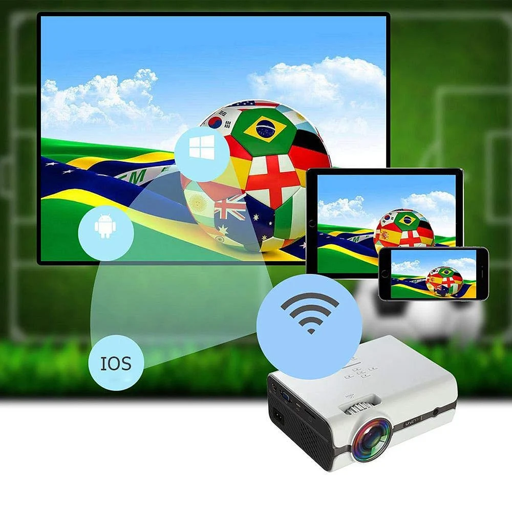 Светодиодный проектор Uhappy U45 Pro 1080P для домашнего кинотеатра (Поддержка Dlna Sd карты
