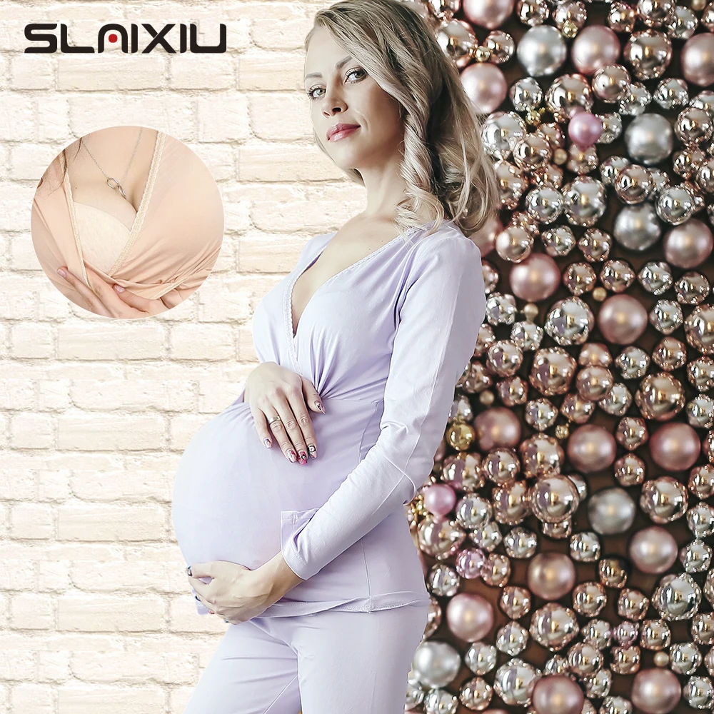 SLAIXIU Pregnant Women Pajamas Clothes Set For Postpartum Maternity