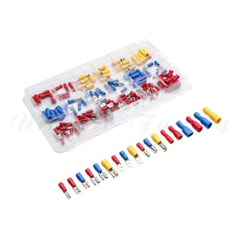 

120Pcs/Set Electrical Wire Crimp Terminals Assorted Insulated Cable Connectors Kit Set 22-10AWG