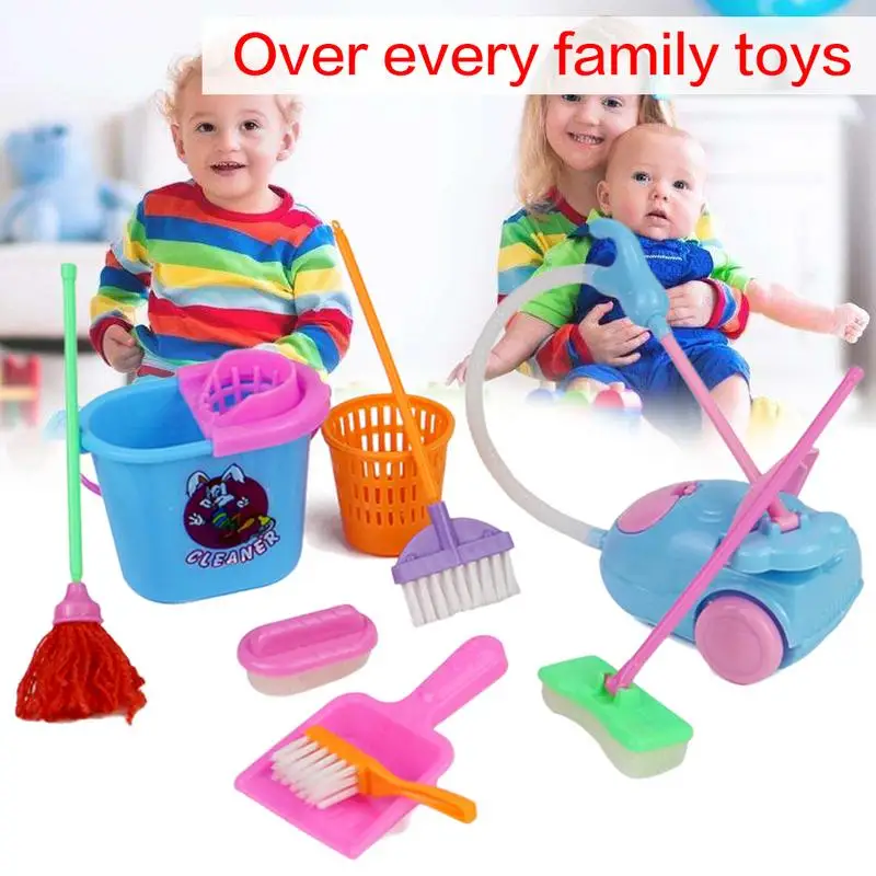 

9 PCS Set Play House Toys Realistic Cleaning Toys Kitchen Accessories Broom and Mop Toy Kitchen & Dining Kitchen & Home Toys