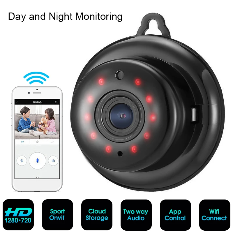 

720P Cloud Storage IP Camera For Home Security Surveillance Camera CCTV Wifi Camera Night Vision Baby Monitor Mini IP Cam