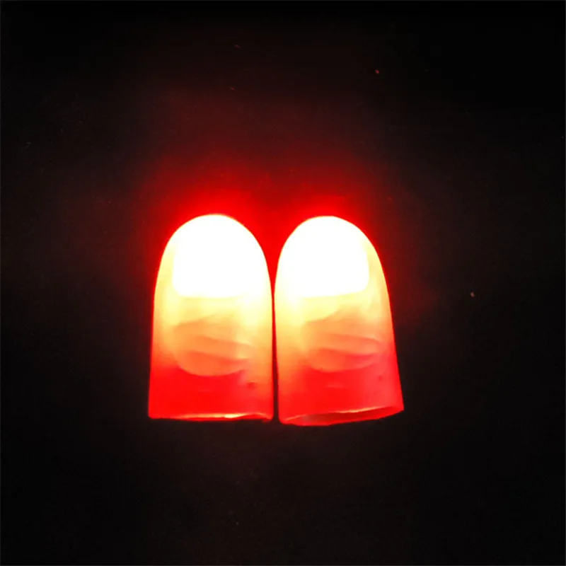 

CLAITE 1 Pair Creative Magic Makers Light Up Thumb Tips With LED Magic Thumb Tip Light Illusion Soft Standard Size 2 Pcs Props