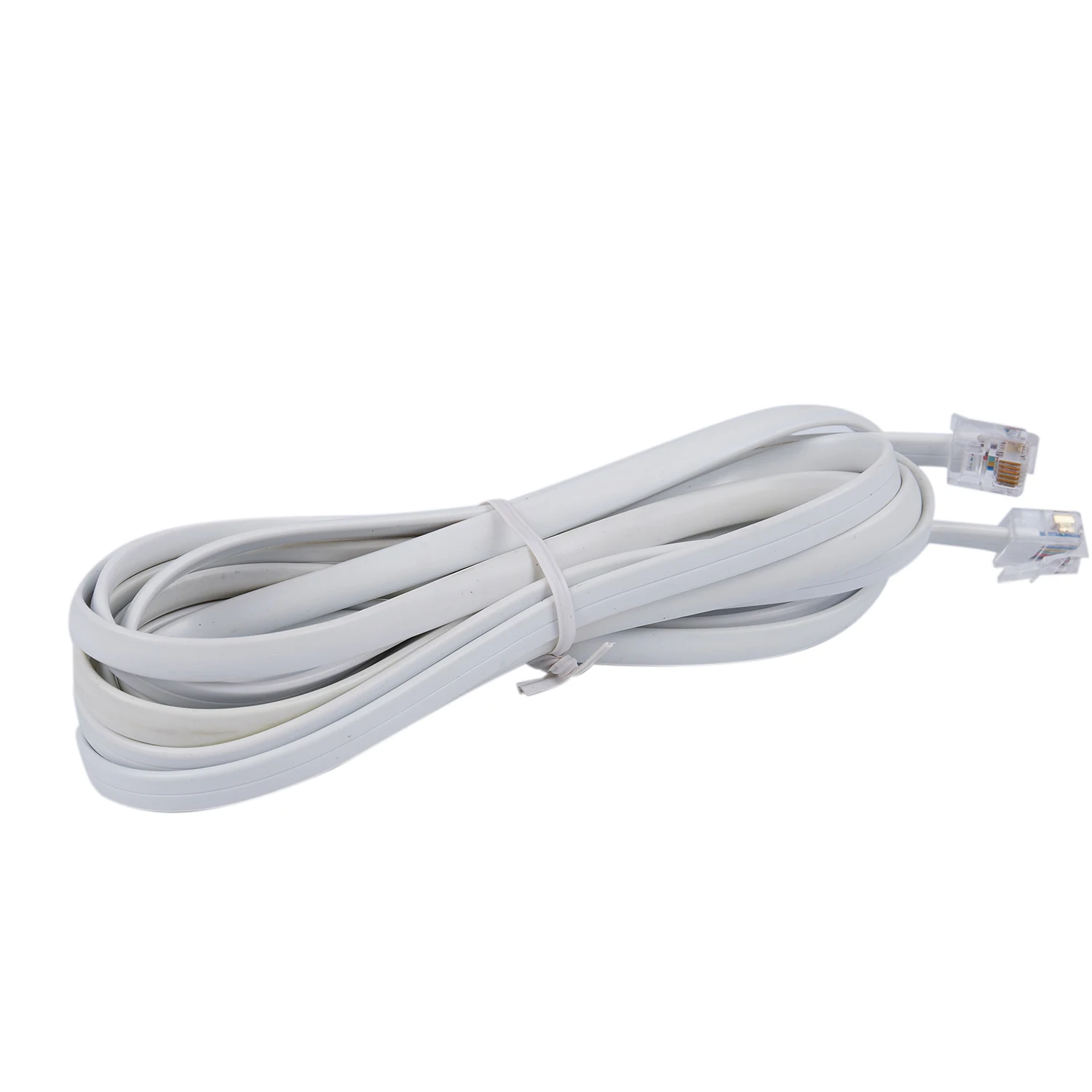 6P6C RJ11 Telephone Extension Fax Modem Cable Line 9.8Ft Length White