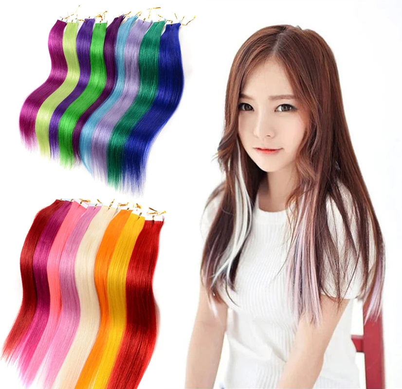 

Fashion 55cm Soft Synthetic Straight Clip-in on Long Wig Piece Hairpiece Extensions Pure Color Heat Resistant easy to wear Women