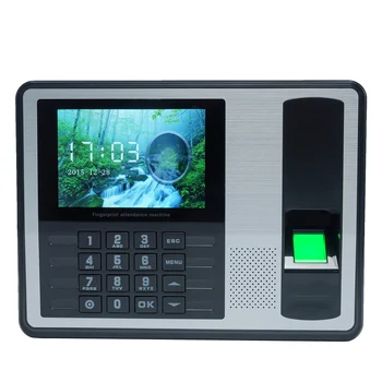 

Biometric Fingerprint Password Attendance Machine Employee Checking-in Recorder 4 inch TFT LCD Screen DC 5V Time Attendance