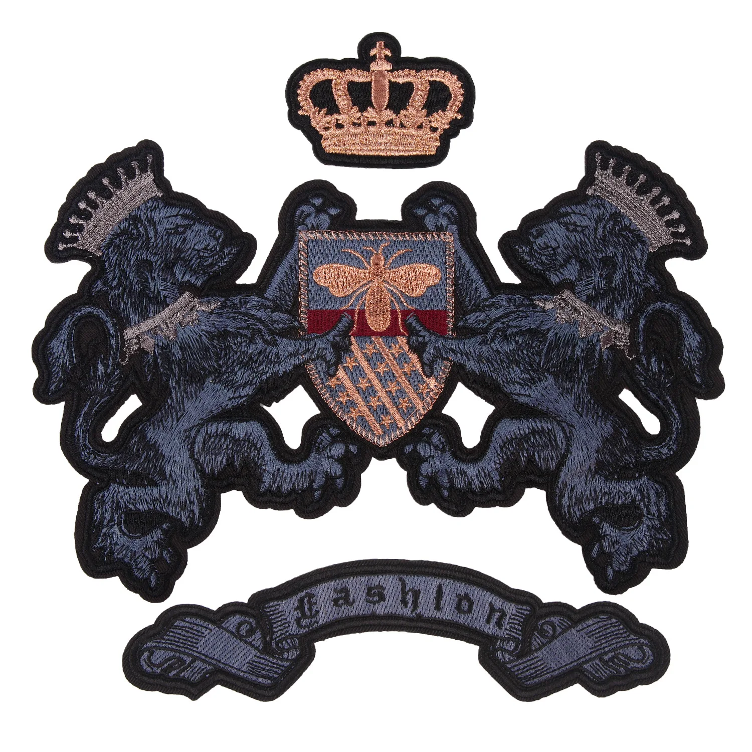 

Cartoon Large Letter Lion Crown Emblem Embroidery Cloth Patch Clothing Accessories Packaging Decoration