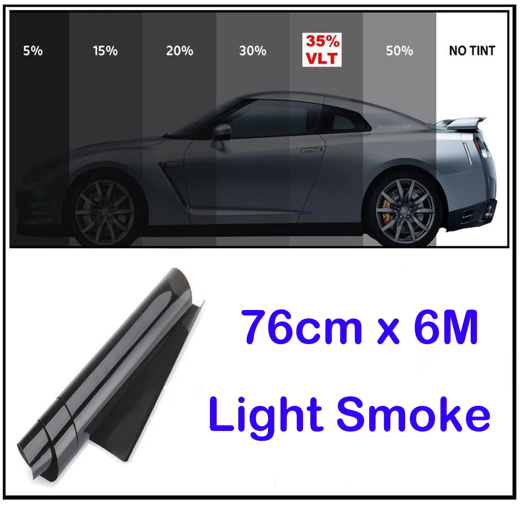

75cm × 6M Car Van Window Tint Film Universal Fit For Privacy Sun Glare Heat Reduction Solar Protection Summer Sunshade Cover