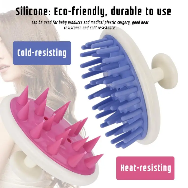 2 Colors Anti slip Silicone Brush Massage Scalp Brush Washing Hair Comb