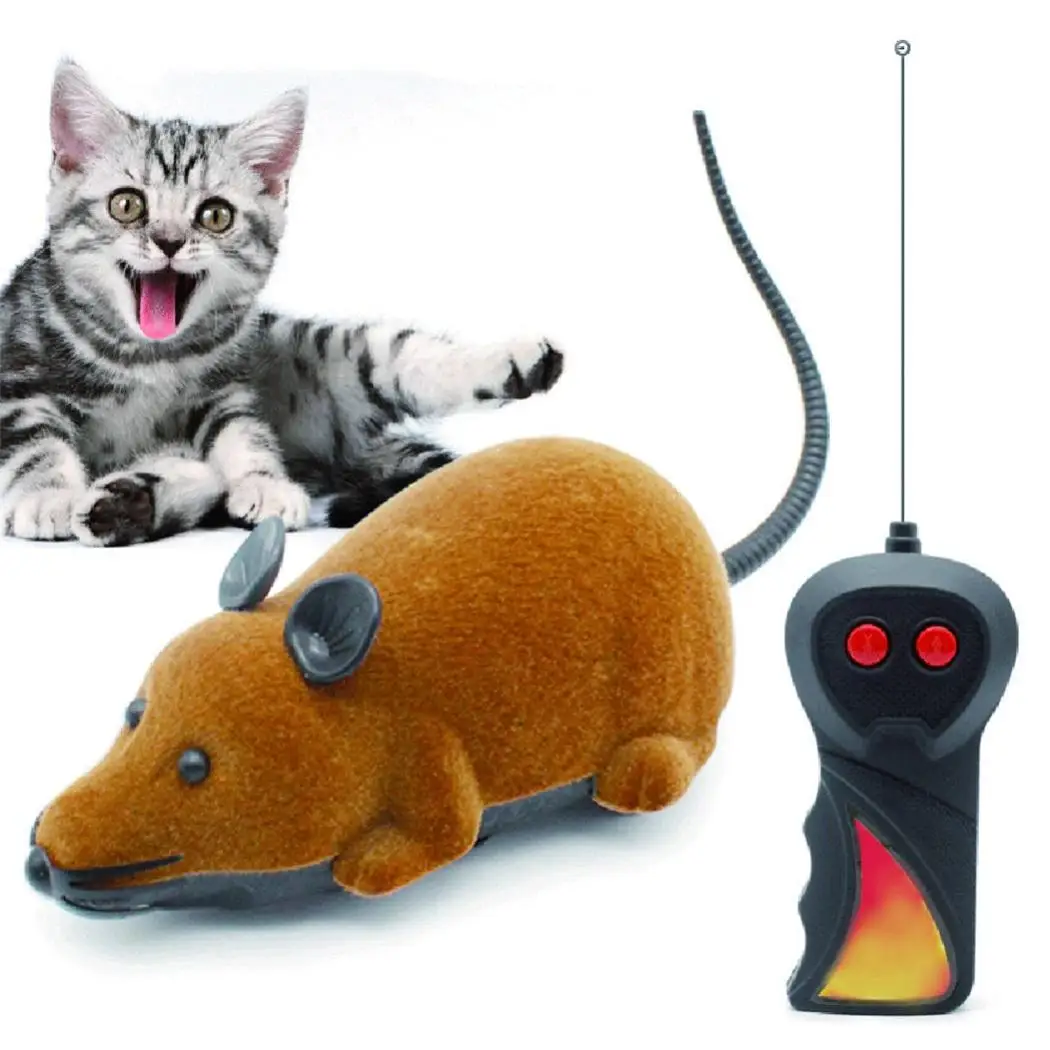 Забавная игрушечная кошка имитация на дистанционном управлении мышь