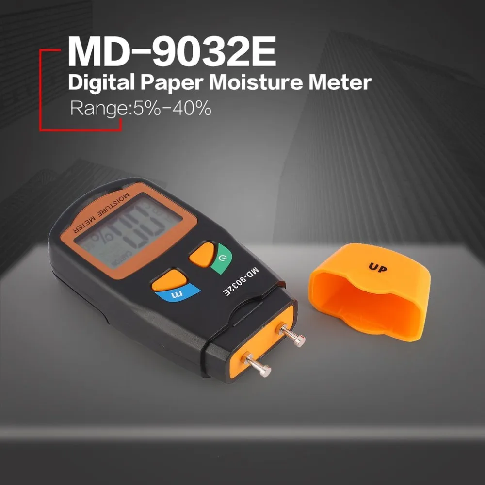 

MD-9032E Digital LCD Paper Moisture Humidity Meter Analyzer Hygrometer Timber Damp Detector Tester Range 5% - 40%