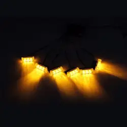 18 Янтарный аварийные светодиодные светильники для транспортного средства флэш Стробоскопы для автомобиля спереди палубная светящая гриль