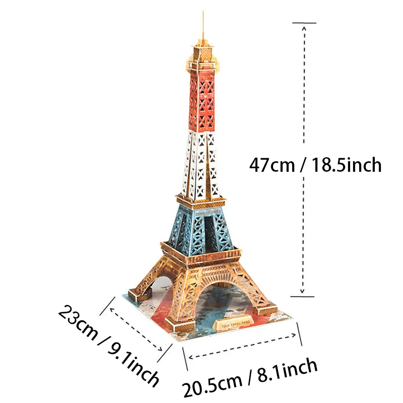 3D карточная головоломка бумажные игрушки модель здания эмуляция архитектура Эйфелева Строительство башни Наборы украшения игрушки для детей