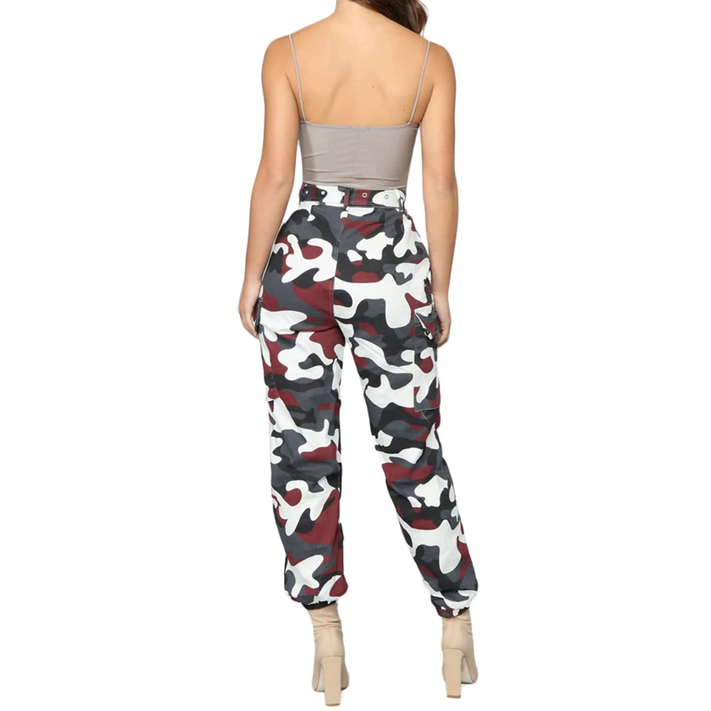 YJSFG HOUSE Women's Pencil Pants High Waist Drawstring Elastic Long Pant Ladies Camo Military Street Pant Safari Sashes Trousers YJSFG HOUSE Women's Pencil Pants High Waist Drawstring Elastic Long Pant Ladies Camo Military Street Pant Safari Sashes Trousers