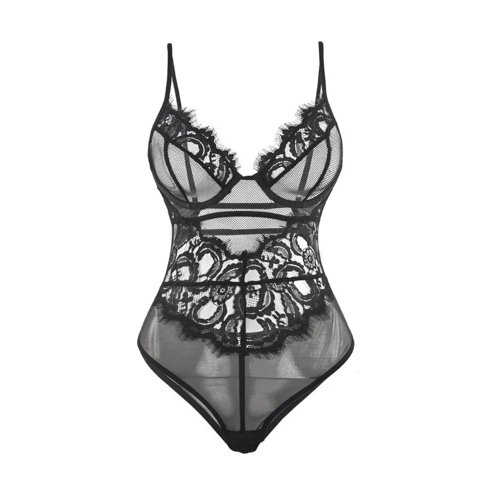 HDY Haoduoyi Women V-neck Top Lace Transparent Sexy Stripper Overall Plus Size Bodysuit Costumes Shorts Body Jumpsuit HDY Haoduoyi Women V-neck Top Lace Transparent Sexy Stripper Overall Plus Size Bodysuit Costumes Shorts Body Jumpsuit