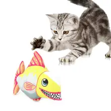 Фаршированная рыба кошка милые Мультяшные игрушки Фаршированная Рыба игрушка для кошки котенок подтягивание игра интерактивный Прорезыватель игрушки товары для домашних животных