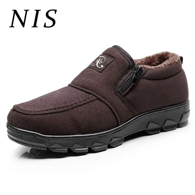 NIS/Размер 40-44, плюшевые зимние ботинки, мужские ботильоны из искусственной замши с меховой подкладкой, повседневные кроссовки, ботинки для
