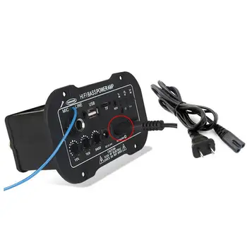 

New Subwoofer Power Amplifier Board Car Bluetooth Speaker Audio Amplifier Bass 12V 24V 220V For 5-8 In Speaker With Mic
