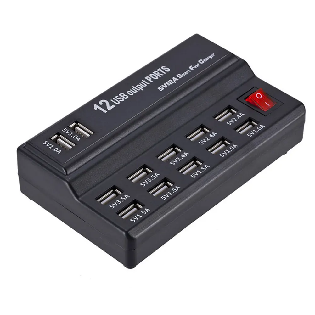 اللوحي 12A 12 ميناء سريع USB محطة شحن شاحن الطاقة محور محول اللوحي 12A 12 ميناء سريع USB محطة شحن شاحن الطاقة محور محول