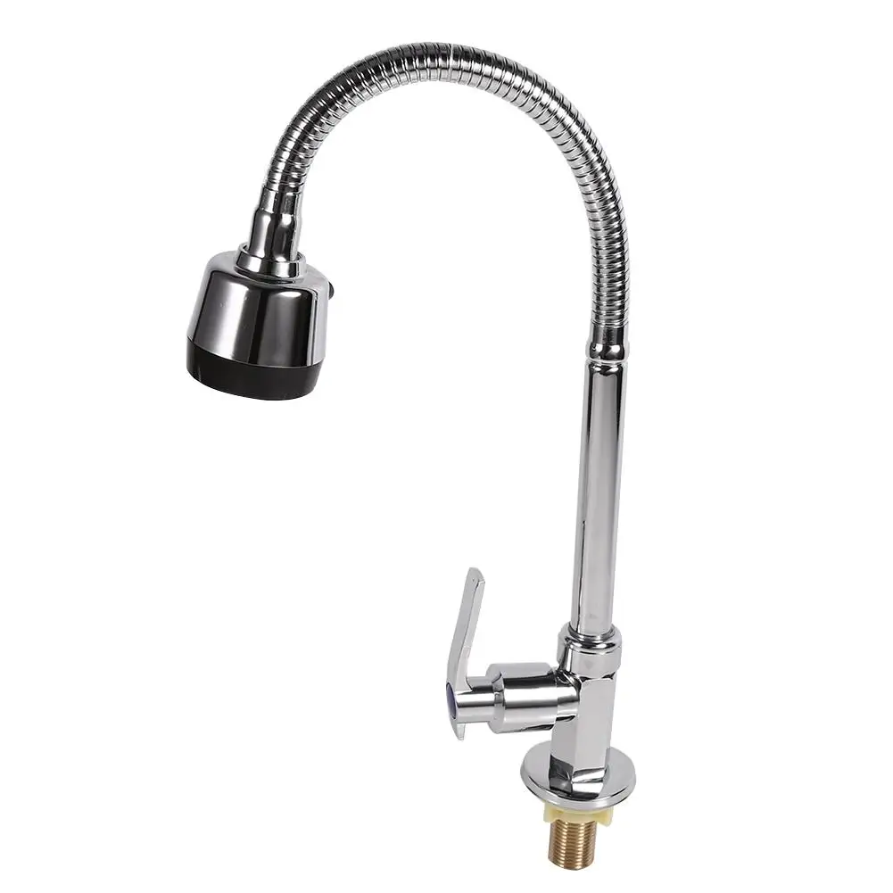 

360 Degree Rotating Zinc Alloy Swivel Spout Single Handle Sink Kitchen Faucet Pull Down Spray Cold Water Tap hot