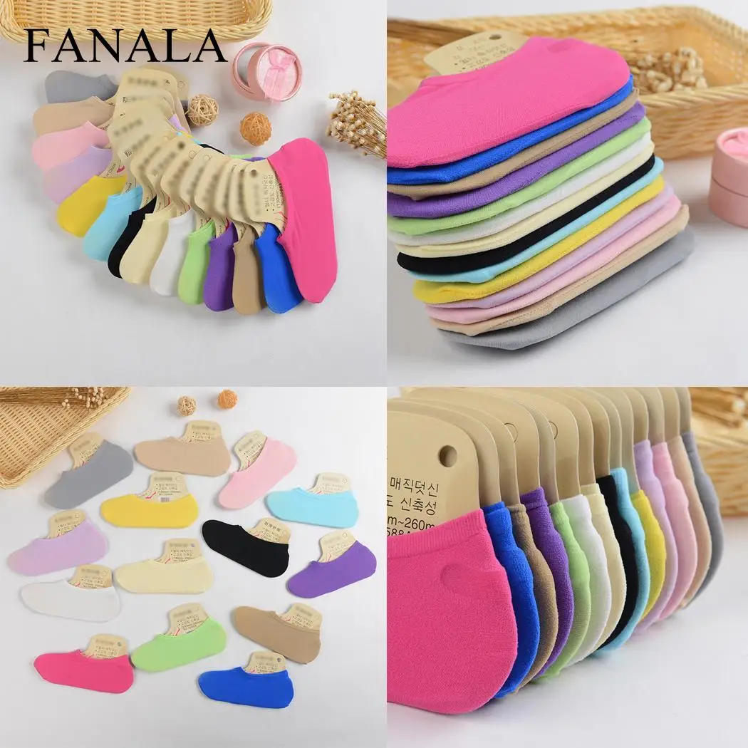 

10 pairs Women Basic Boat Socks Silicone Non-slip Invisible Socks Female Spring Summer Comfortable Ankle Low Sock