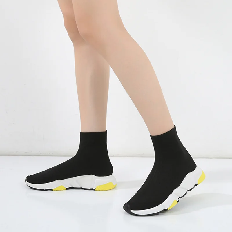 

2018 Autumn New High Elastic Network Bottom Short Women's Boots Women Shoes