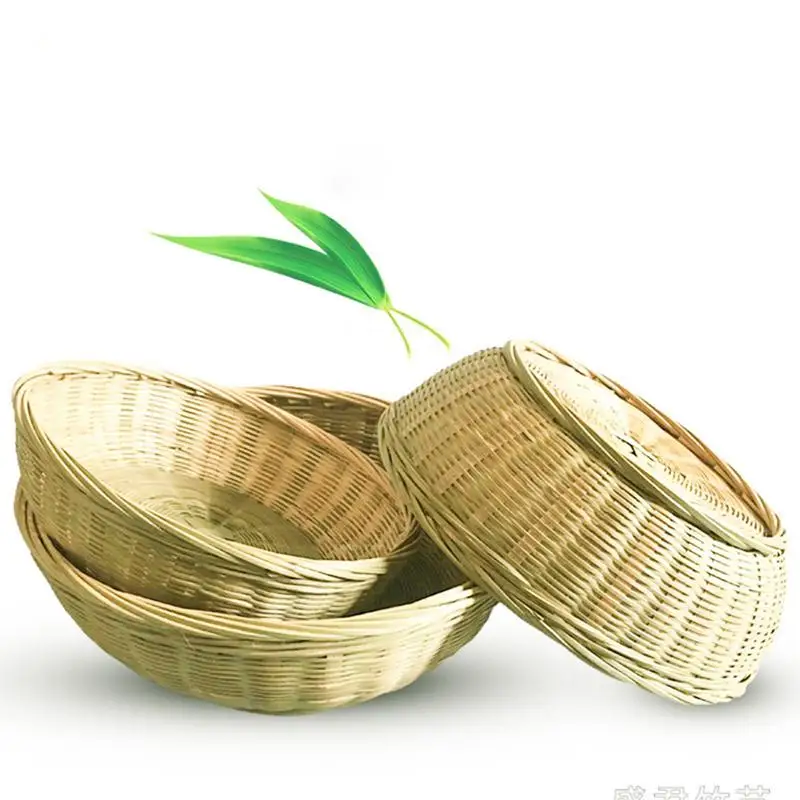 Bamboo Green Hand woven Flower Basket Household Fruit And Vegetable