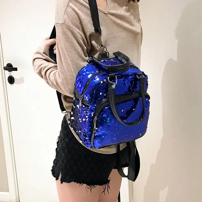 

Backpack Women Fashion Sequines Leather Backpack Female Ladies Hand Bags Shoulder Bag Pack Backpacks Sac A Dos Mochilas Feminina