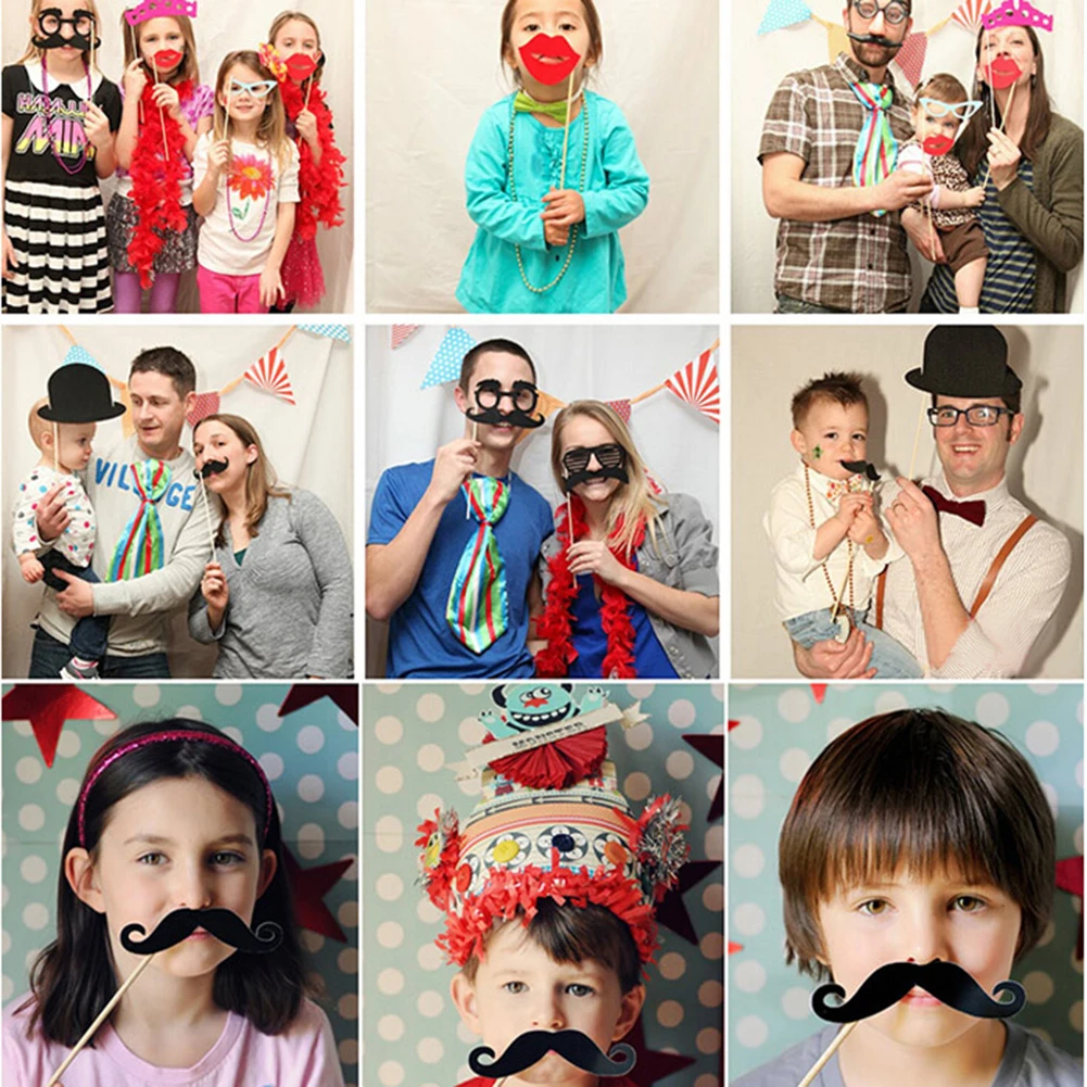 58 шт. бумажный реквизит для фотостудии вечерние DIY комплект включает маску усов